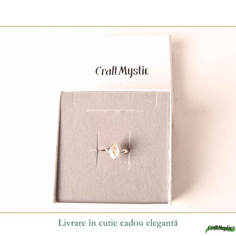Inel Argint 925 cu Piatra Lunii Naturala Fatetata Delica – Intuitie si Echilibru