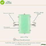 925 Sterling Silver Necklace with Natural Rectangular Chrysoprase – Balance, Optimism, and Elegance
