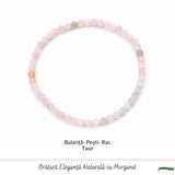 Bratara cu Morganit Fatetat Natural 4 mm – Iubire, Echilibru si Armonie Interioara