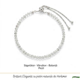 Bratara Argint 925 cu Herkimer Fatetat Natural 3 mm - Claritate si Energie Pozitiva