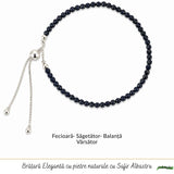 Bratara Argint 925 cu Safir Albastru Fatetat Natural 3 mm - Claritate si Intelepciune