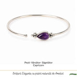 925 Silver Necklace with Faceted Teardrop Natural Amethyst – Symbol of Calm and Clarity