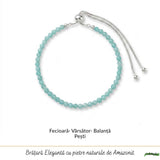 Bratara Argint 925 cu Amazonit Fatetat Natural 3 mm - Echilibru si Comunicare