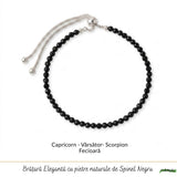 Bratara Argint 925 cu Spinel Negru Fatetat Natural 3 mm - Protectie si Putere Interioara