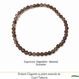 Bratara cu Cuart Fumuriu Fatetat Natural 4 mm – Protectie, Echilibru si Claritate