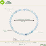 Bratara cu Acvamarin Fatetat Natural 4 mm – Calm, Claritate si Comunicare Autentica