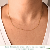 Lanț Argint 925 placat cu Aur 18K unisex elegant