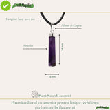 Colier cu Ametist, Prisma Hexagonala – Claritate si Echilibru Interior