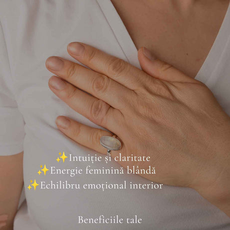 Inel Argint 925 cu Piatra Lunii Naturala Oval – Intuitie si Echilibru
