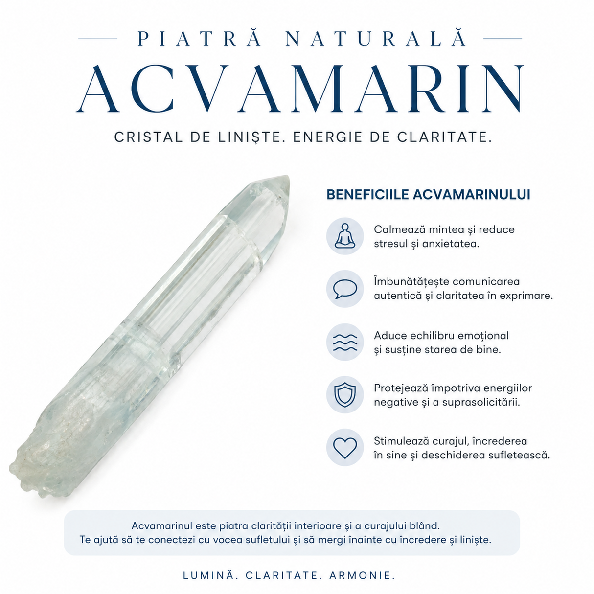 Acvamarin natural brut, nuanțe albastre-verzui, piesă de colecție