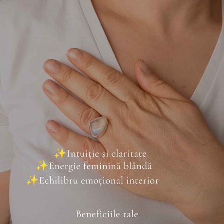 Inel Argint 925 cu Piatra Lunii Naturala Lacrima – Intuitie si Armonie
