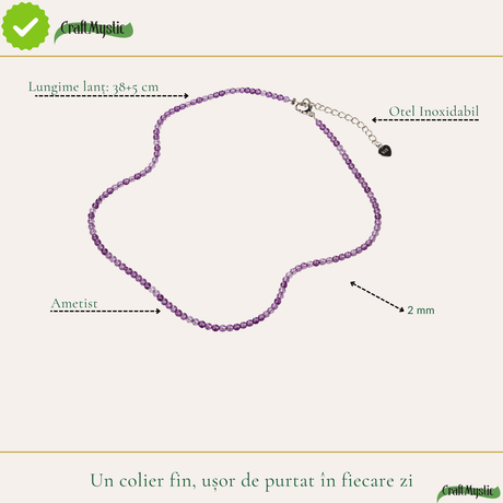 Choker cu Ametist natural 2 mm