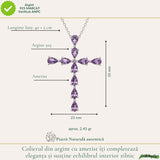 925 Silver Necklace with Faceted Teardrop Natural Amethyst – Symbol of Calm and Clarity