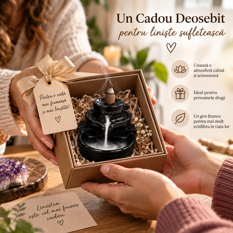 Suport ceramic pentru conuri parfumate cu efect cascadă