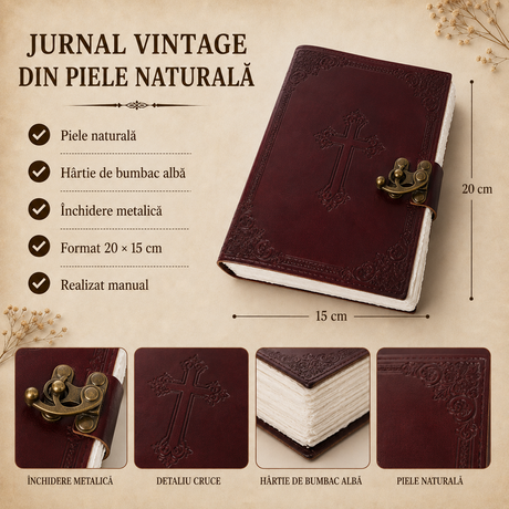 Paginile din hârtie de bumbac albă ale jurnalului
