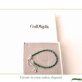 Bratara Argint 925 cu Malachit Fatetat Natural 3 mm - Protectie si Transformare