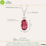 Colier Argint 925 cu Piatra Naturala de Turmalina Roz Fatetata Oval – Iubire si Echilibru