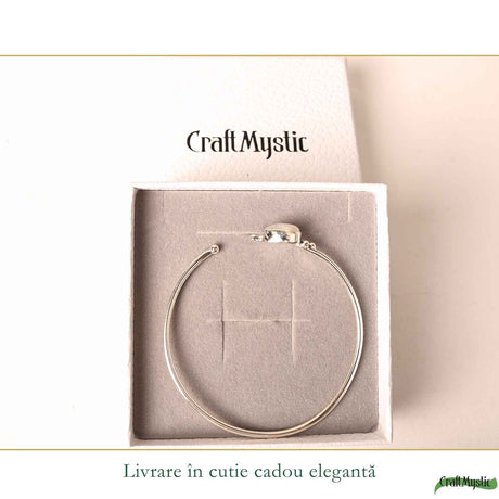 Bratara Indiana din Argint 925 ajustabilă cu Piatra Lunii Lacrima – Feminitate si Intuitie