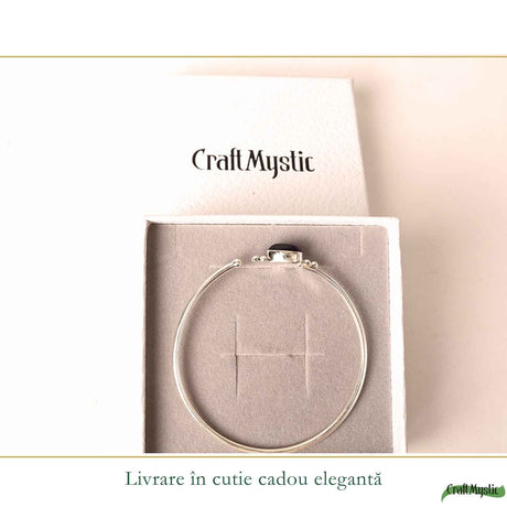 Bratara Indiana din Argint 925 ajustabilă cu Ametist Lacrima – Calm si Echilibru Interior