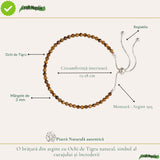 Bratara Argint 925 cu Ochi de Tigru Fatetat Natural 3 mm – Curaj si Incredere