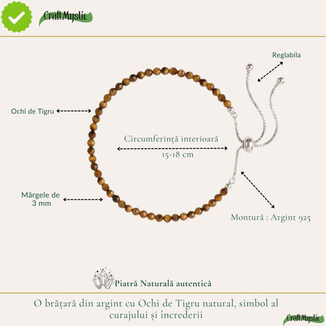 Brățară cu Ochi de Tigru, Argint 925 – CraftMystic