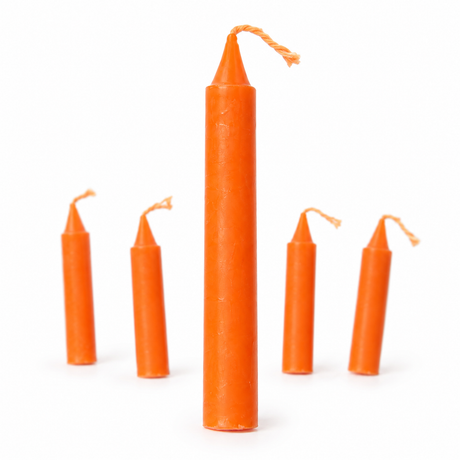 Lumânare Portocalie pentru Ritualuri și Intenții 10 cm - 1 Bucată
