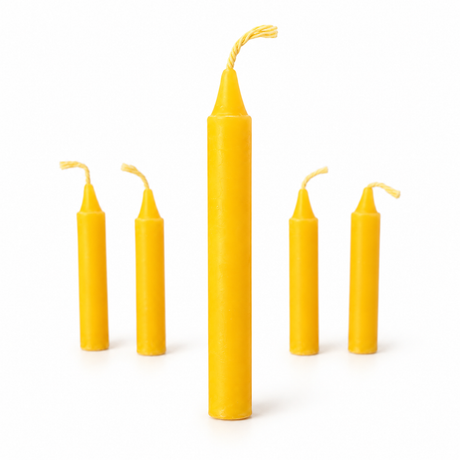 Lumânare Galbenă pentru Ritualuri și Intenții 10 cm - 1 Bucată