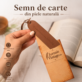 Semn de carte din piele naturala cu mesaj gravat – cadou elegant pentru iubitorii de carti