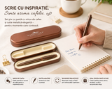 Pix metalic arămiu cu inel striat și pastă parfumată cu cafea