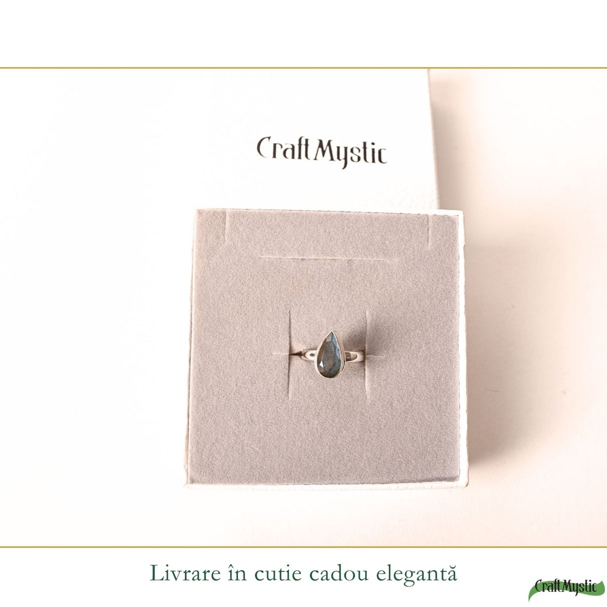 Inel Argint 925 cu Labradorit Fatetat Lacrima – Intuitie si Protectie