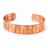 Brățară din cupru cu pătrățele și 4 magneți, unisex