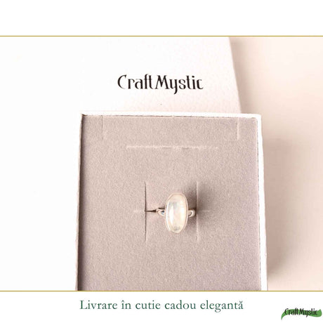 Inel Argint 925 cu Piatra Lunii Naturala Oval – Intuitie si Echilibru