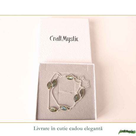 Colier Argint 925 cu Labradorit Fatetat Delica – Protectie si Intuitie