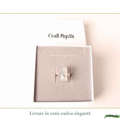 Inel Argint 925 cu Piatra Lunii Naturala Dreptunghi – Intuitie si Echilibru