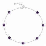 925 Silver Necklace with Faceted Teardrop Natural Amethyst – Symbol of Calm and Clarity