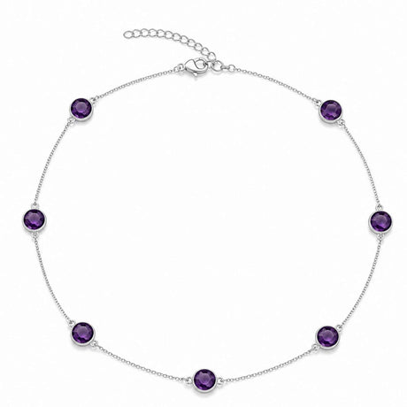 Colier Argint 925 cu Ametist Fatetat – Calm, Claritate si Echilibru