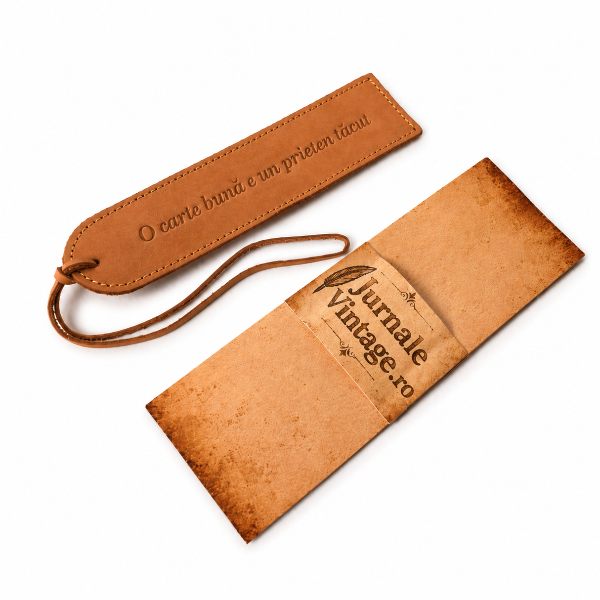 Semn de carte din piele naturala cu mesaj gravat – cadou elegant pentru iubitorii de carti