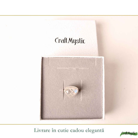 Inel Argint 925 cu Piatra Lunii Naturala Lacrima – Intuitie si Armonie