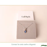 Detaliu colier argint 925 cu Labradorit natural, formă de lacrimă