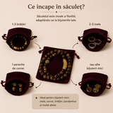 Săculeț de catifea vișiniu 7 x 9 cm pentru bijuterii