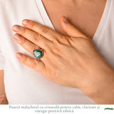 925 Sterling Silver Necklace with Malachite and Chrysocolla Teardrop – Protection and Harmony