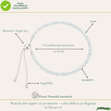 Bratara Argint 925 cu Acvamarin Fatetat Natural 3 mm – Calm si Claritate Interioara