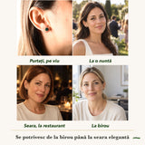 Cercei cu Malachit purtați de patru femei, la nuntă, seara, la birou și la o aniversare