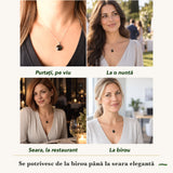 Colier cu Meteorit purtați de patru femei, la nuntă, seara, la birou și la o aniversare