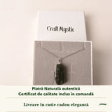 Colier cu Moldavit în cutia cadou CraftMystic, cu certificatul de calitate