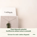 Colier cu Moldavit în cutia cadou CraftMystic, cu certificatul de calitate