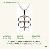 Colier cu Moldavit: material, dimensiunea pietrei, greutate și marcajul 925