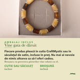 Brățară cu Chihlimbar în cutia cadou CraftMystic, cu certificatul de calitate