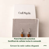 Cercei cu Chihlimbar în cutia cadou CraftMystic, cu certificatul de calitate