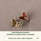Inel cu Chihlimbar în cutia cadou CraftMystic, cu certificatul de calitate